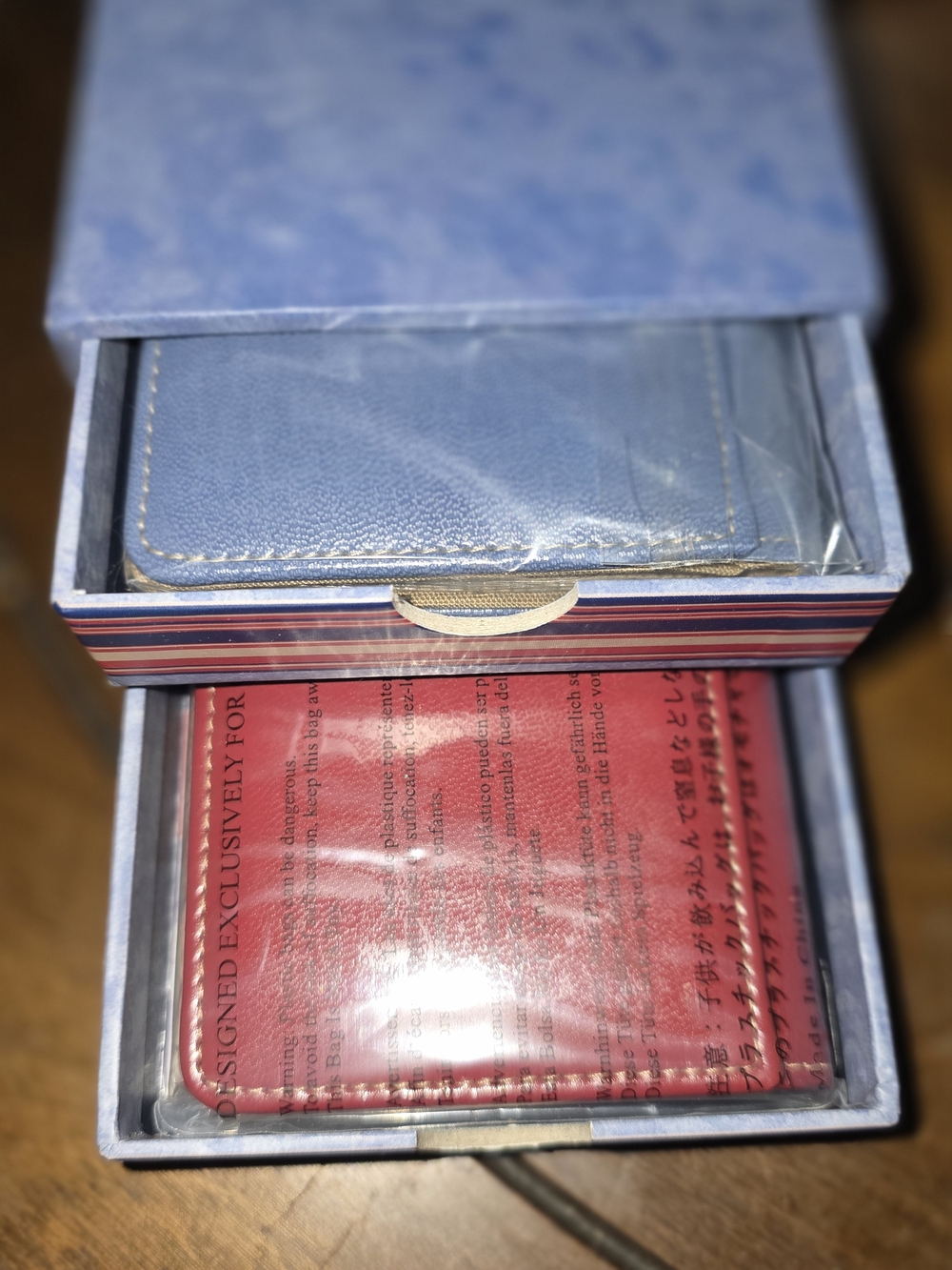 Creative Memories Blue Wallet and Red Card Holder Gift Set